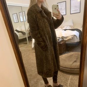 Free People Cheetah Faux Fur Coat